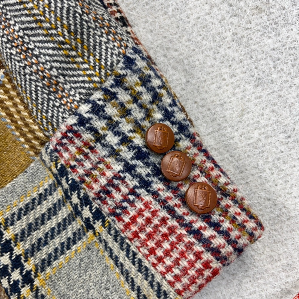 Vintage Wool Blazer Men Small Plaid Patchwork 70s 80s Sport Coat USA Made READ* - Picture 5 of 16